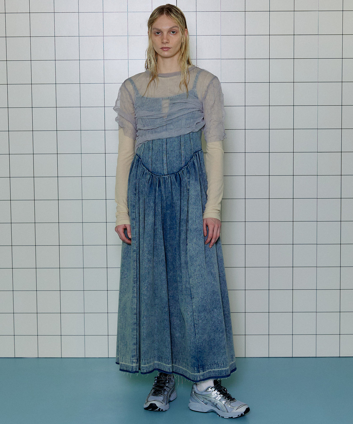 【SALE】Denim Camisole Maxi One-piece Dress