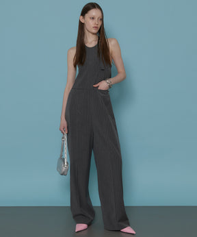 【SALE】American Sleeve Stripe Jumpsuit