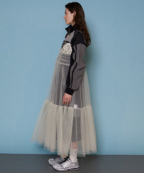 Tulle Shirring Gathered Dress