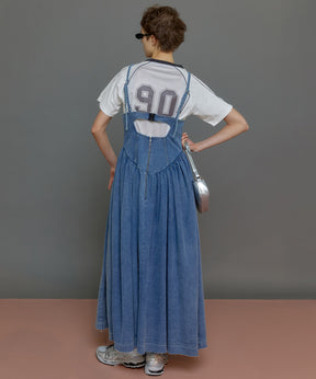 【SALE】Denim Camisole Maxi One-piece Dress