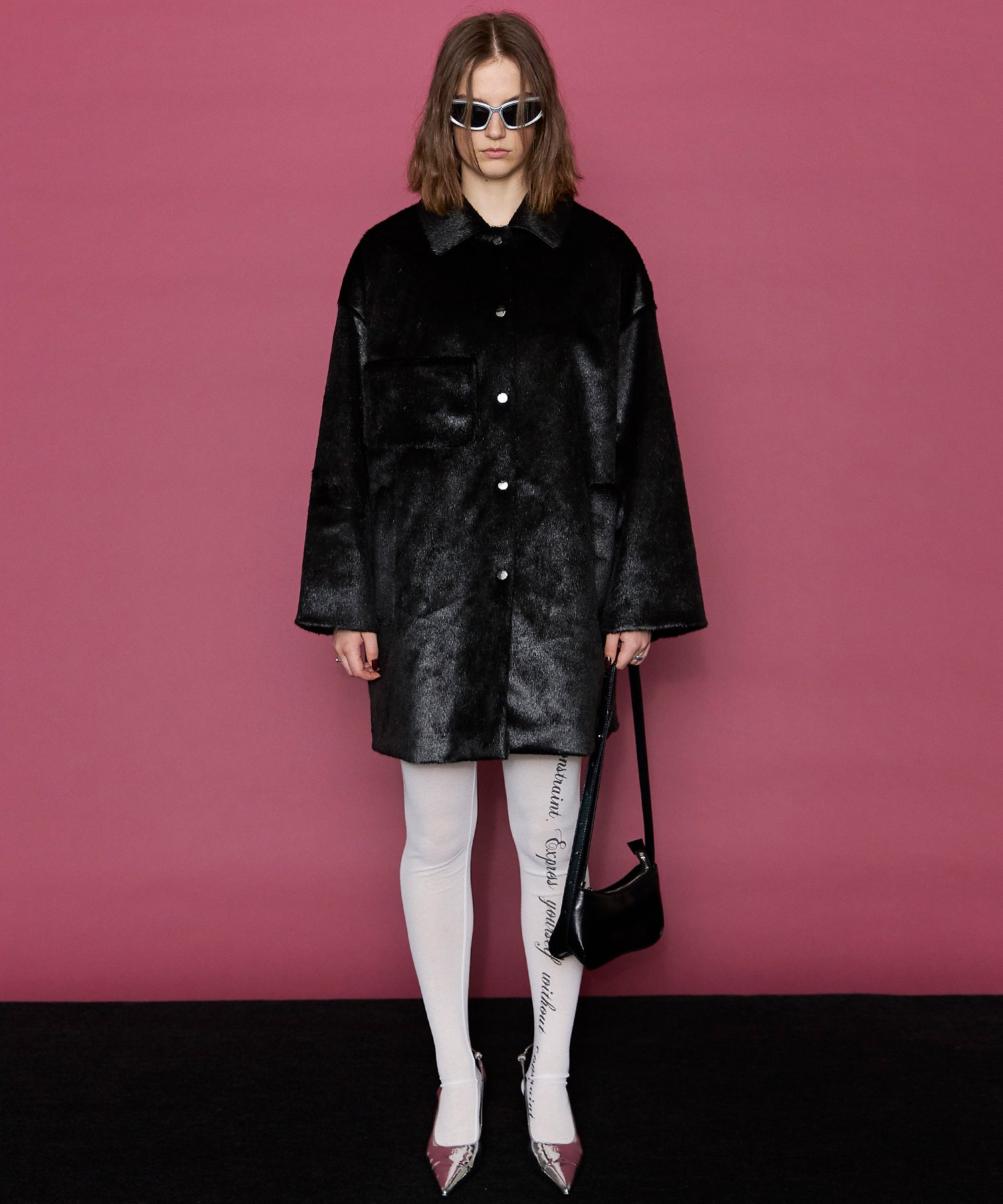 Faux Fur Bal Collar Coat