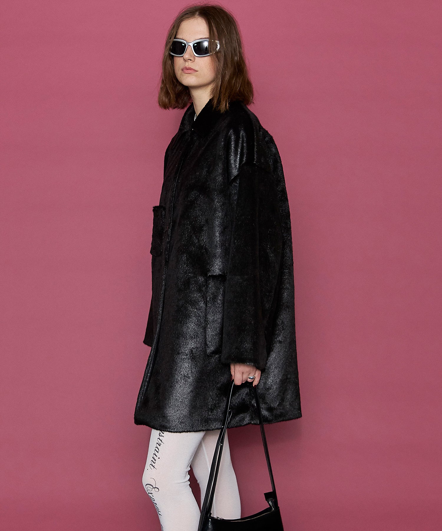 Faux Fur Bal Collar Coat