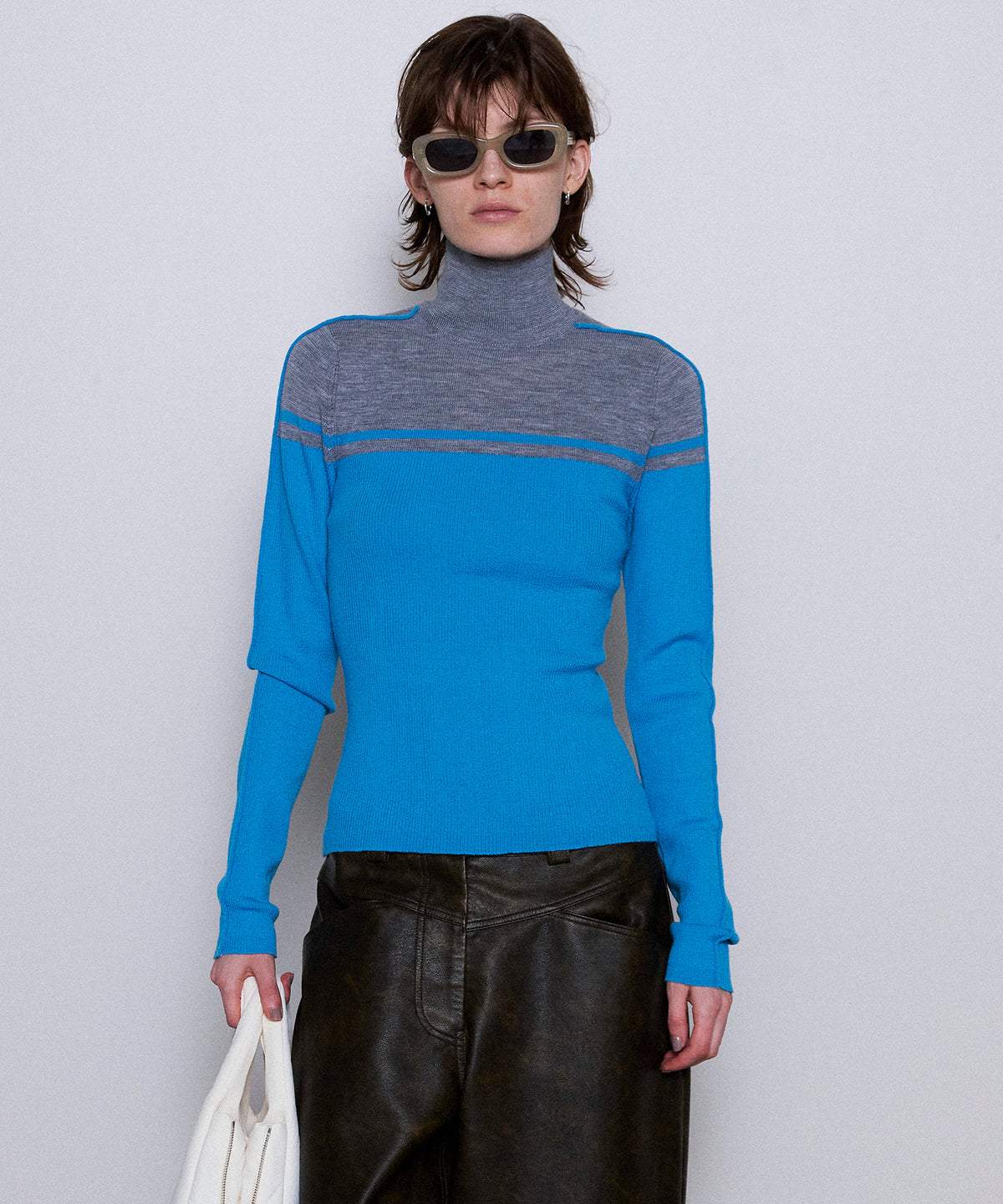 Washable Wool Retro Sports Turtleneck Knit Tops