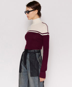 Washable Wool Retro Sports Turtleneck Knit Tops