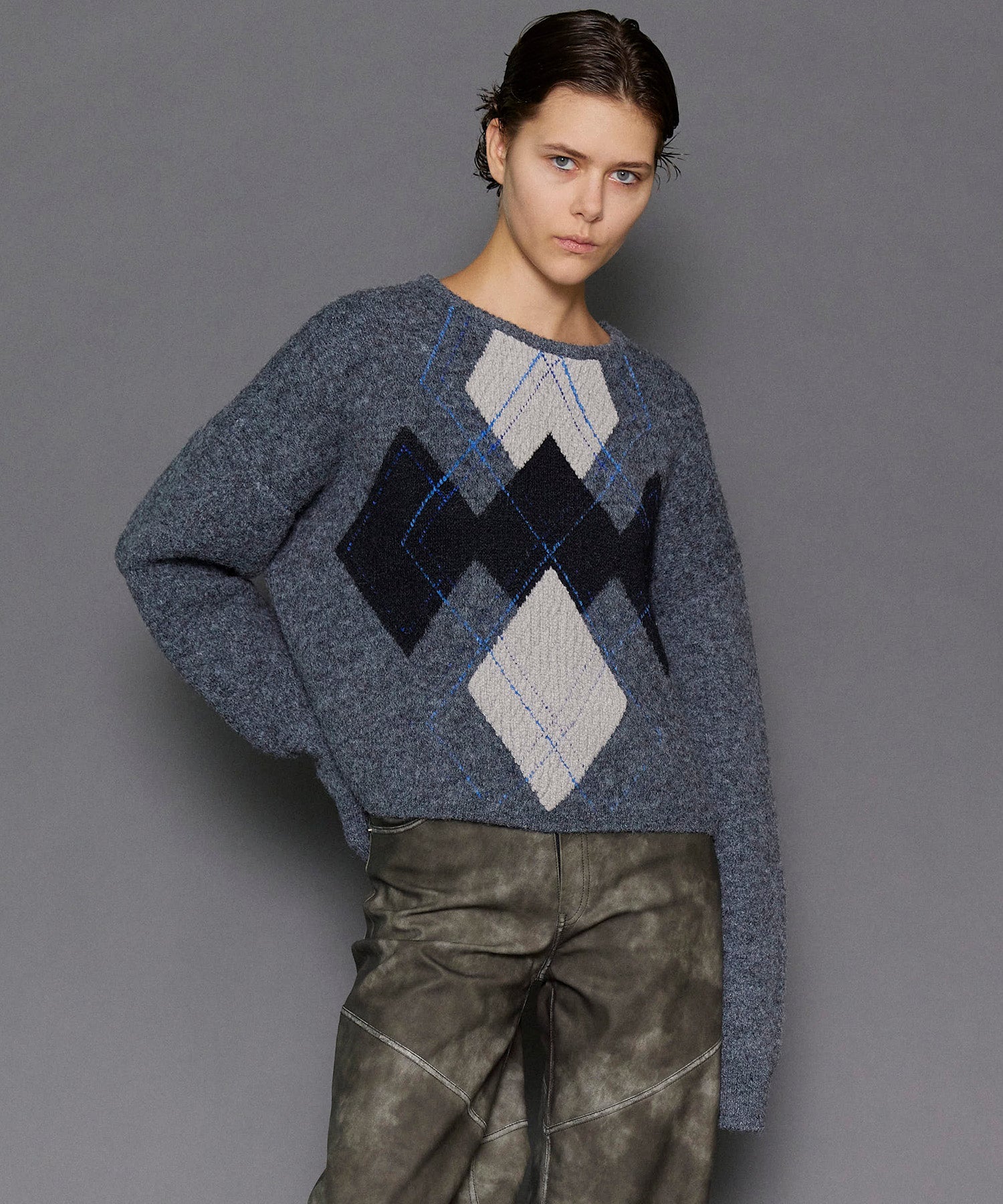 Argyle Knit Tops