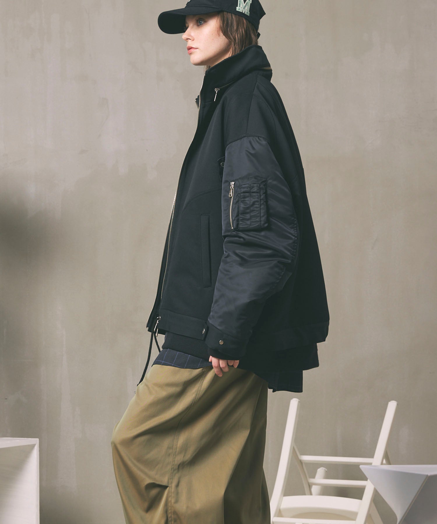 Prime-Over Docking Stand Collar Blouson