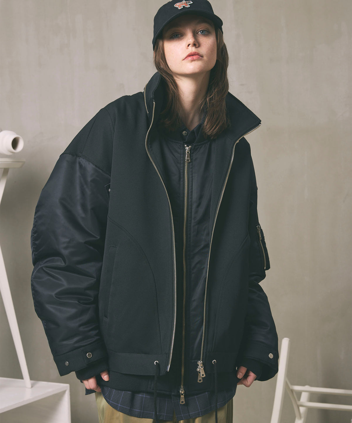 Prime-Over Docking Stand Collar Blouson