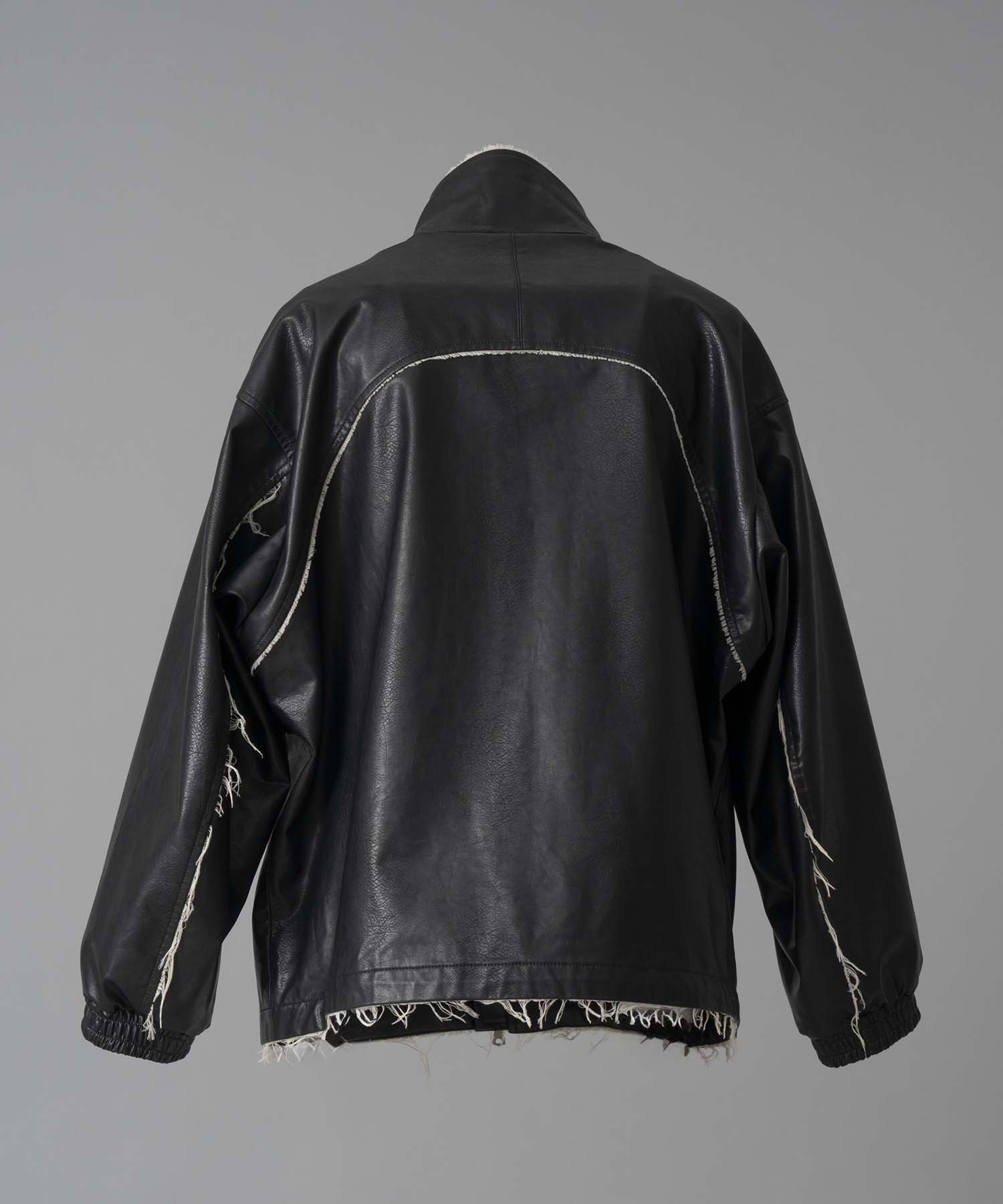 Artificial Leather Prime-Over Zip-Up Blouson