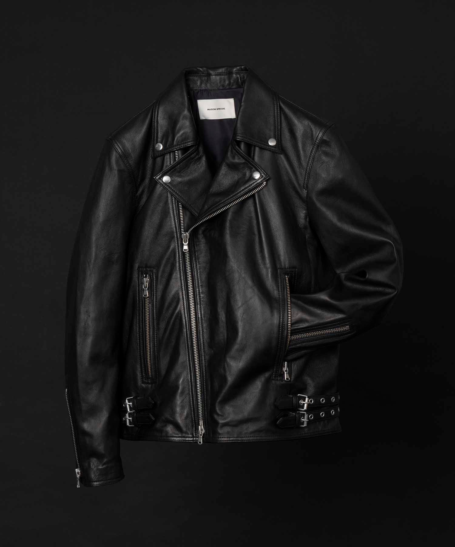 Dress-Fit Sheep Leather Double Rider Jacket