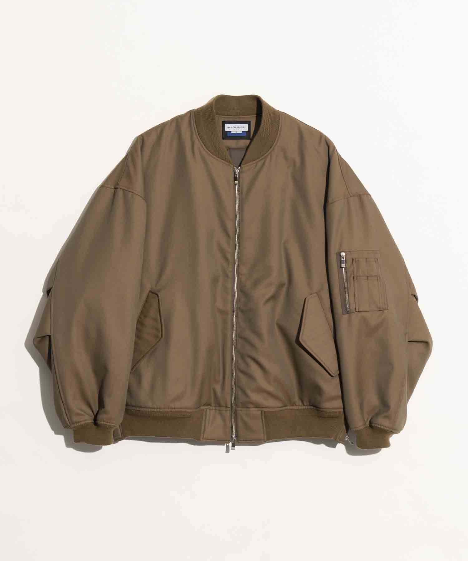 Prime-Over Wool Chambray MA-1 Bomber Jacket