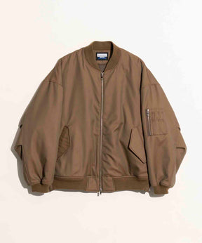 Prime-Over Wool Chambray MA-1 Bomber Jacket