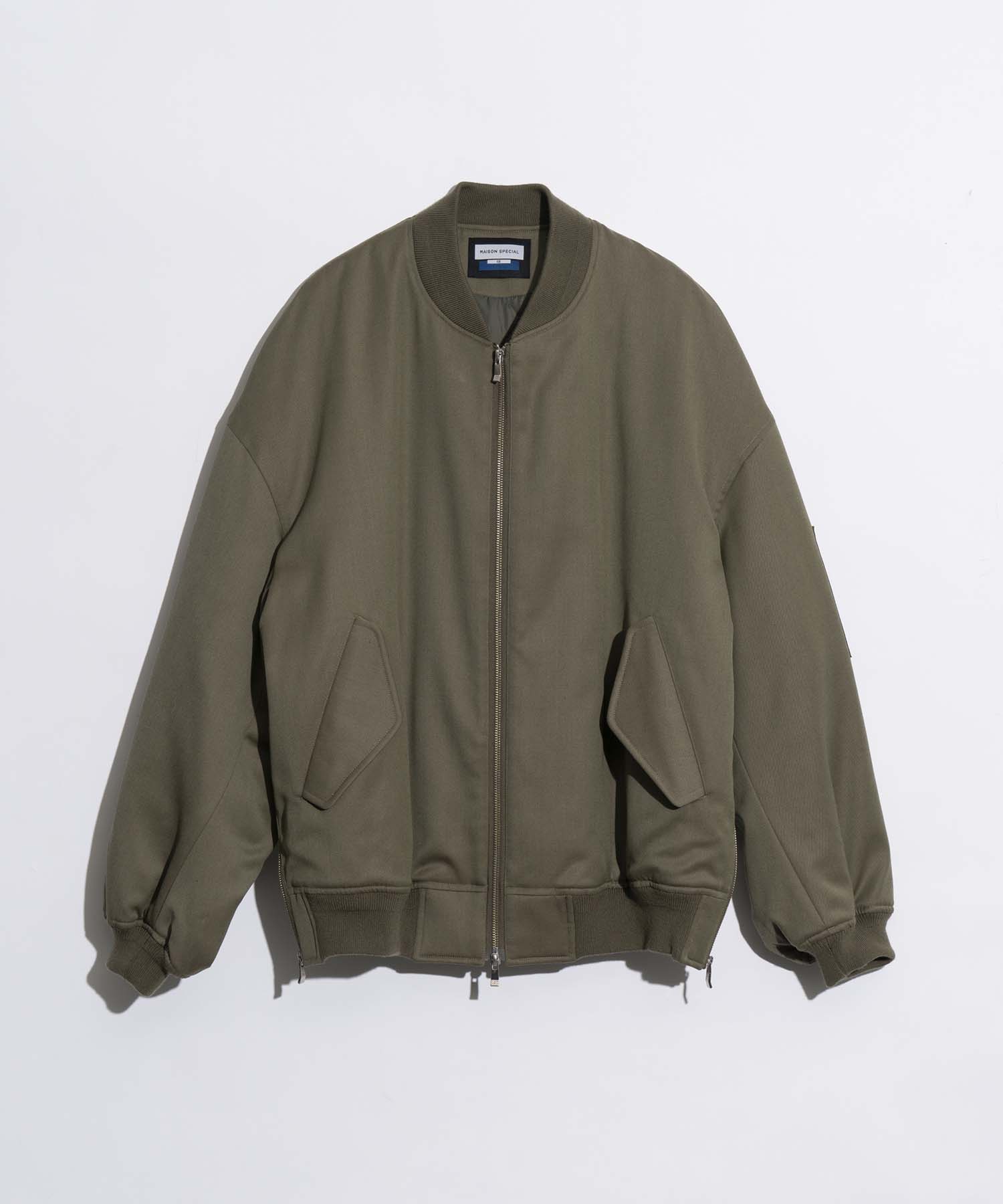 Prime-Over Wool Chambray MA-1 Bomber Jacket