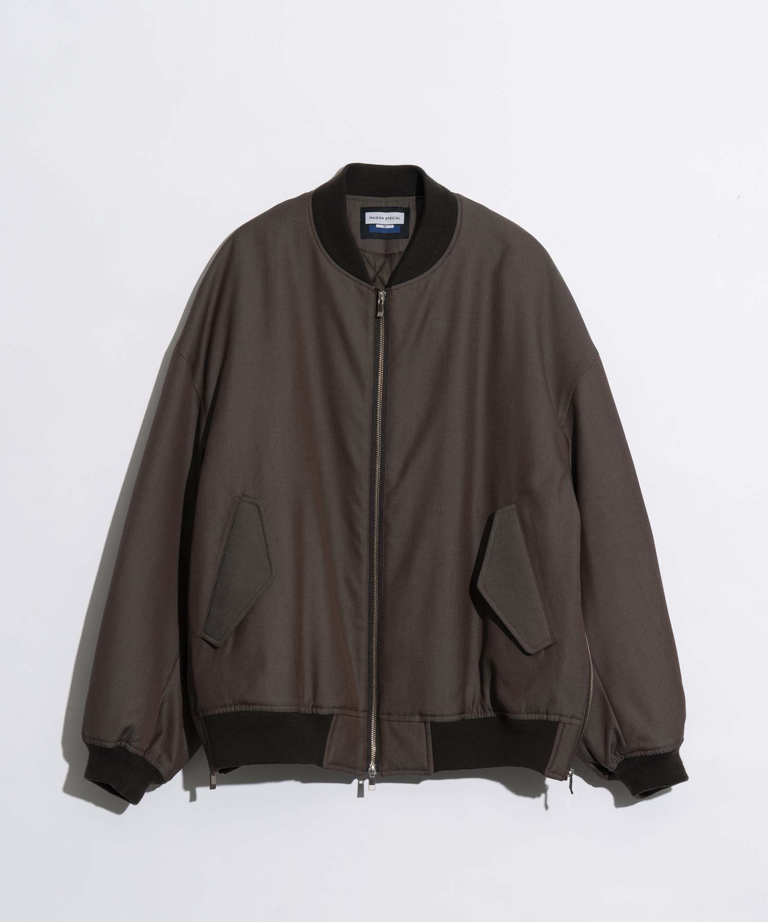 Prime-Over Wool Chambray MA-1 Bomber Jacket