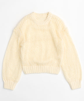 Tulle Layered Low Gauge Reversible Knit Pullover