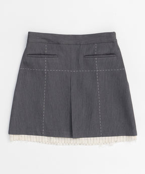 Low Waist Stitch Mini Skirt