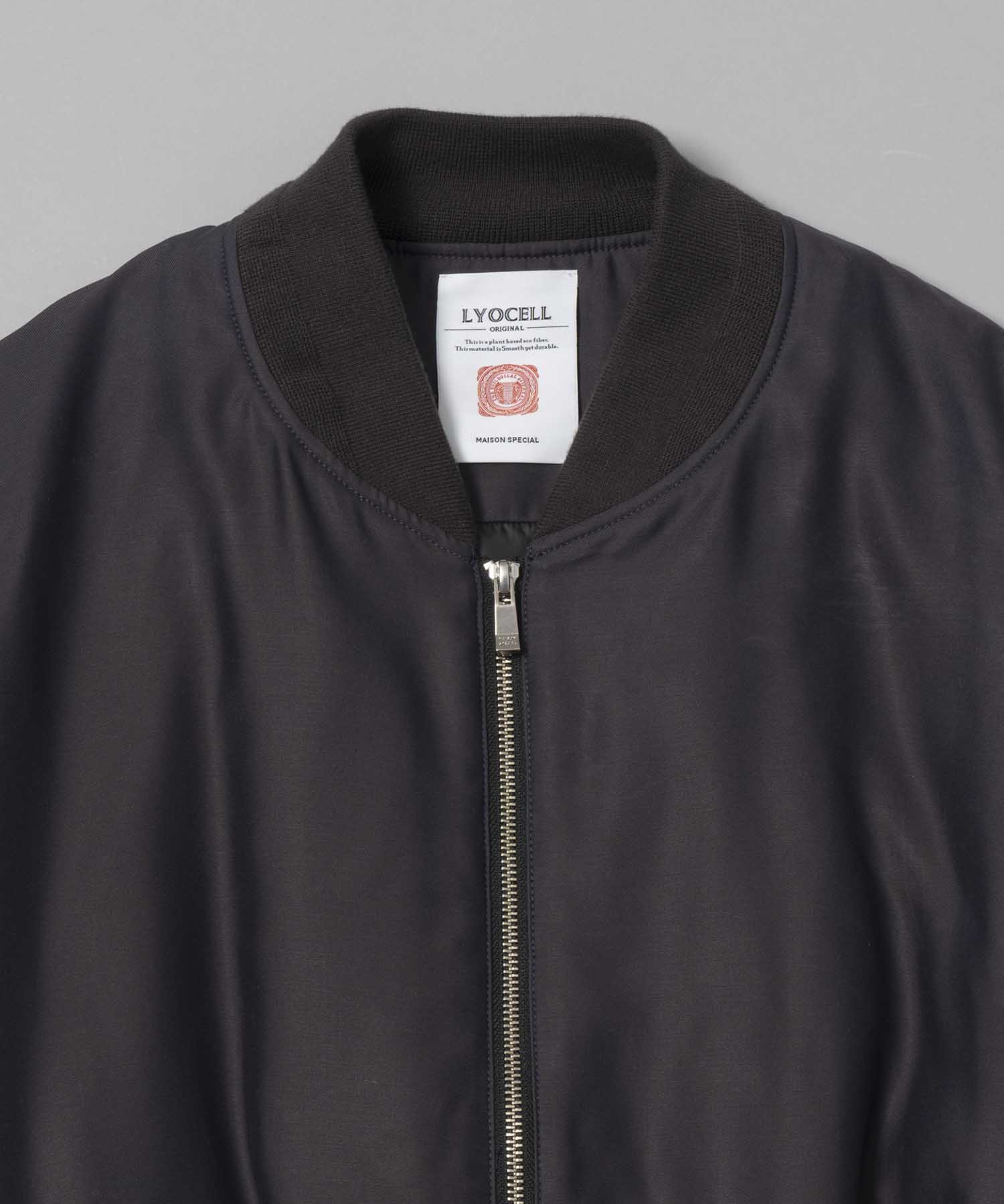 Lyocell Twill Chambray Prime-Over MA-1 Bomber Jacket