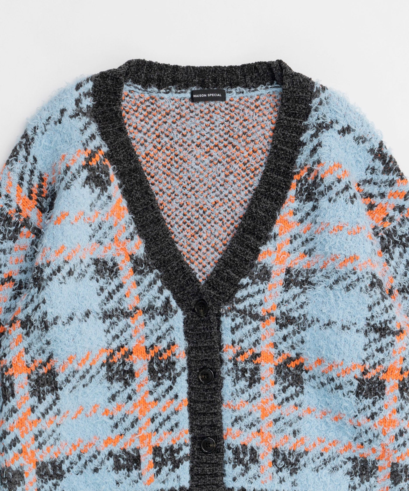 Plaid Jacquard Knit Cardigan