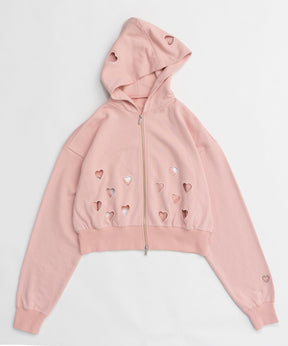 Many Heart Cutouts Hoodie