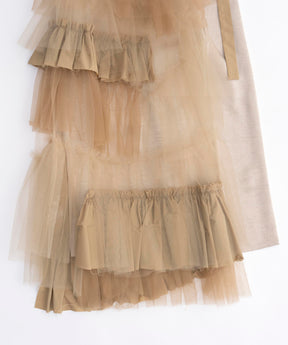 Raffle Tulle Layered Wrap Skirt