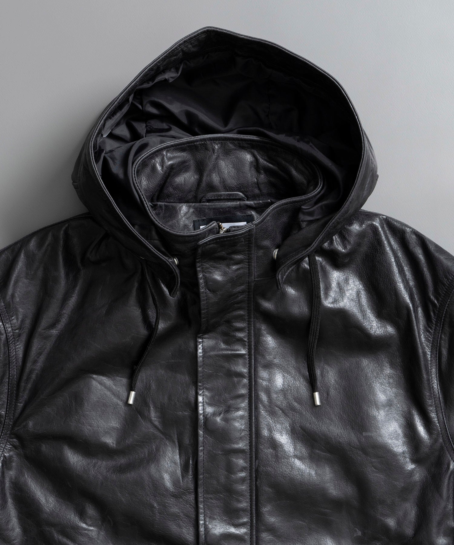 Buffalo Crack Leather Prime-Over Hood Blouson