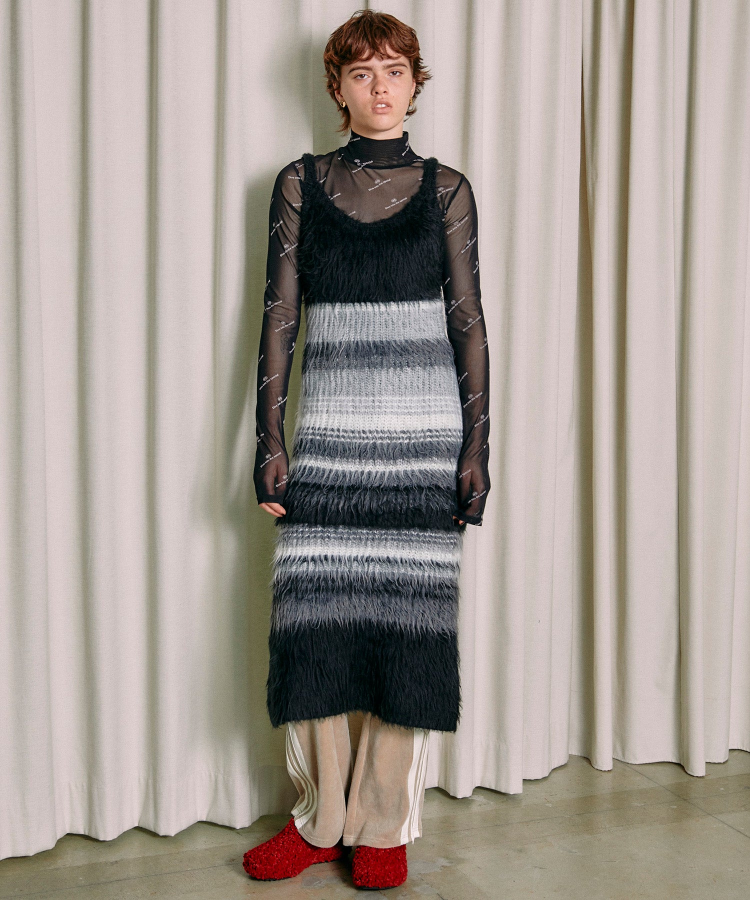 【SALE】Multicolor Border Knit Dress