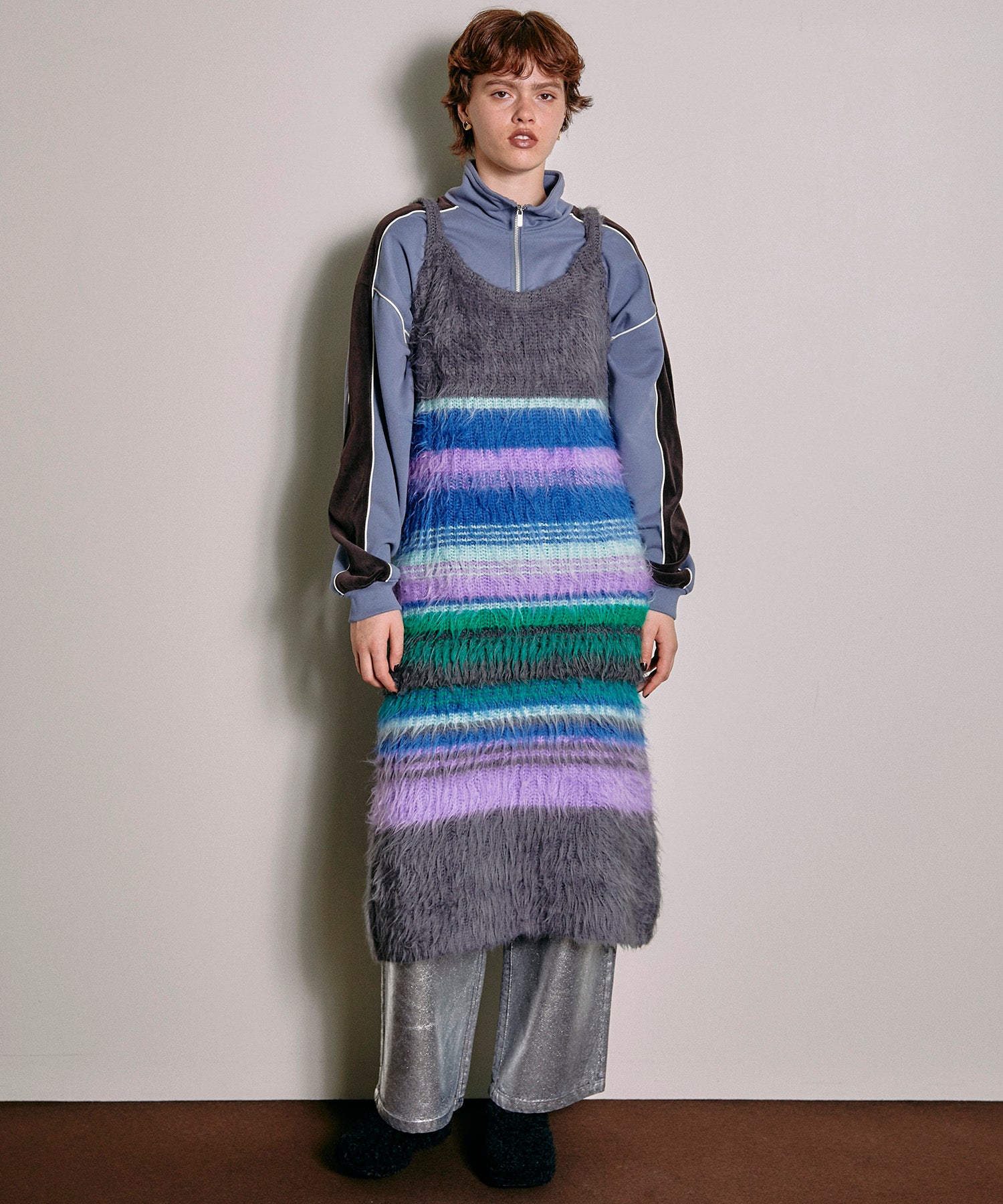 【SALE】Multicolor Border Knit Dress