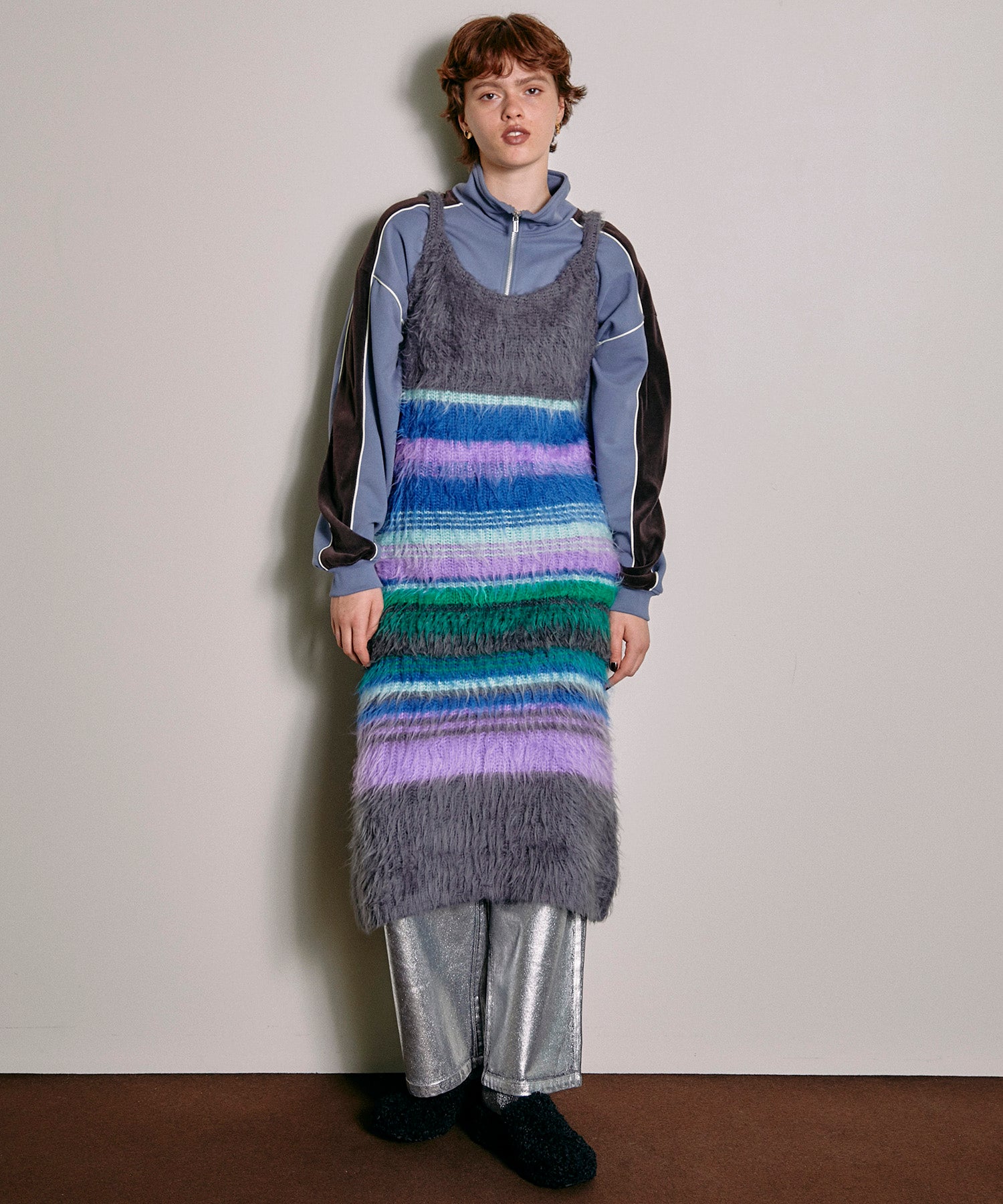 【SALE】Multicolor Border Knit Dress