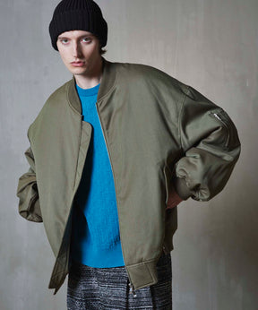 Prime-Over Wool Chambray MA-1 Bomber Jacket