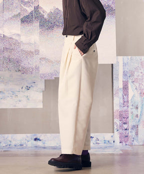 【SALE】【Italian Dead Stock Fabric】Multi Fabric Two-Tuck Wide Pants