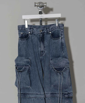 Low Waist Cargo Denim Pants