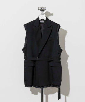 Cut-Off Peaked Lapel Tielocken Gilet