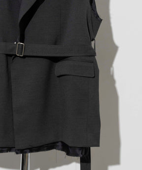 Cut-Off Peaked Lapel Tielocken Gilet