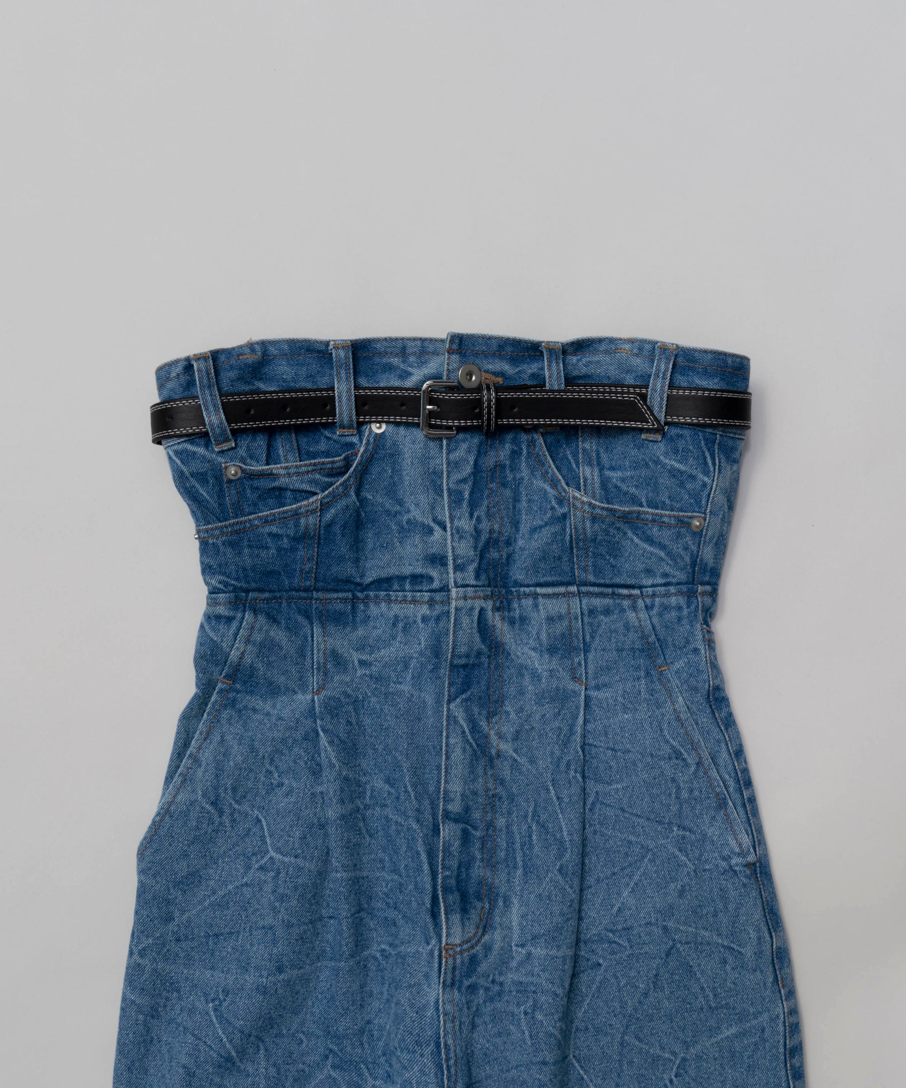 【SALE】Denim Bare All In One