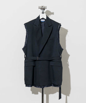 Cut-Off Peaked Lapel Tielocken Gilet